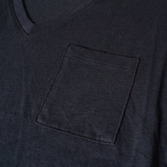 Madewell Whisper Cotton V Neck Pocket Tee Relaxed Fit Lightweight Black - Picture 6 of 9